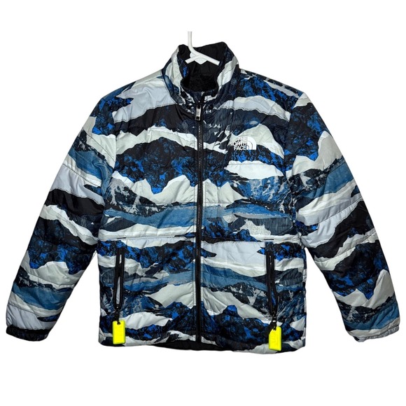 The North Face Boys Large Reversible Mt Chimbo Full Zip Coat Blue